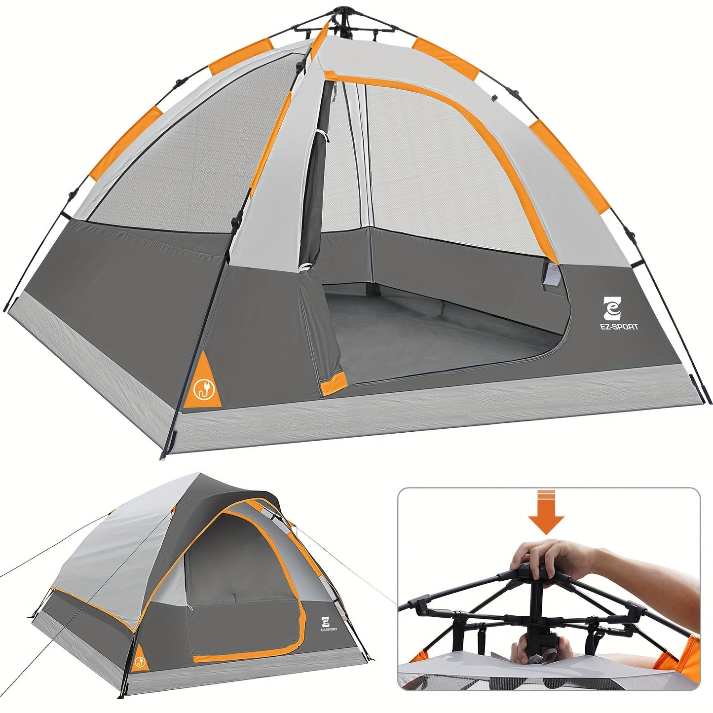 EZ-Sport Pop Up Camping Tent With Rain Fly Waterproof Windproof